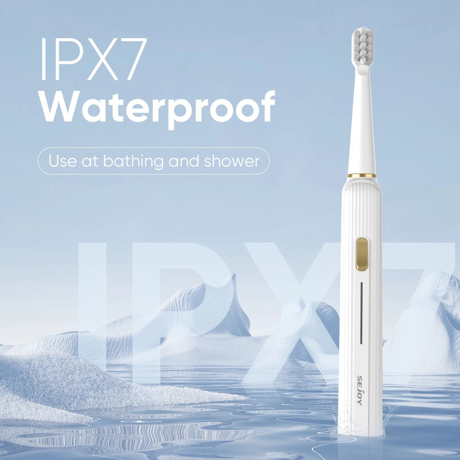 Electric Toothbrush Rechargeable With 12 Brush Heads 5 Modes Timer